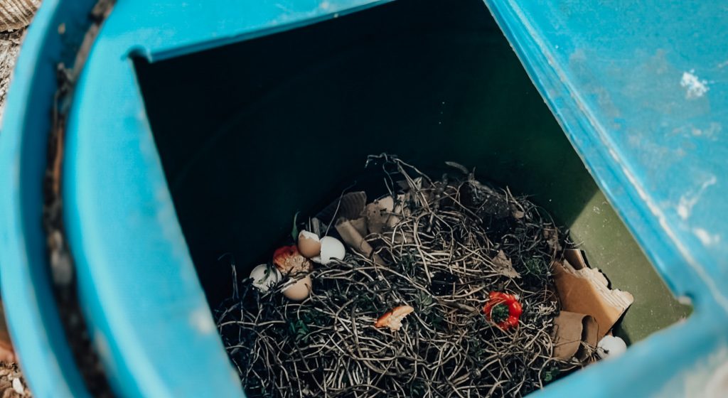 inside of a compost bin
